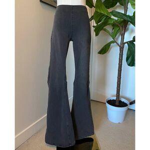 High Waisted Flare Jeans Bell Bottom Retro Y2K Dark Gray Denim Pants